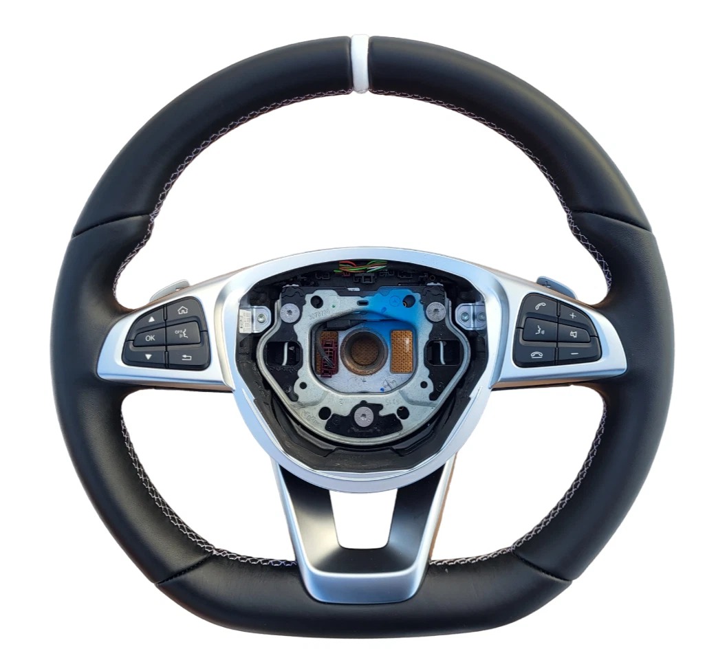 MERCEDES-BENZ AMG SPORT PACKAGE 2014+ WHITE STEERING WHEEL W205 W213 NAPPA NEW