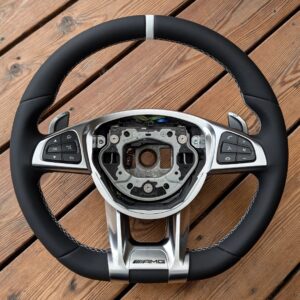 NEW LEATHER steering wheel for Mercedes 2014-2018 AMG W205 W213 W447 Vito WHITE