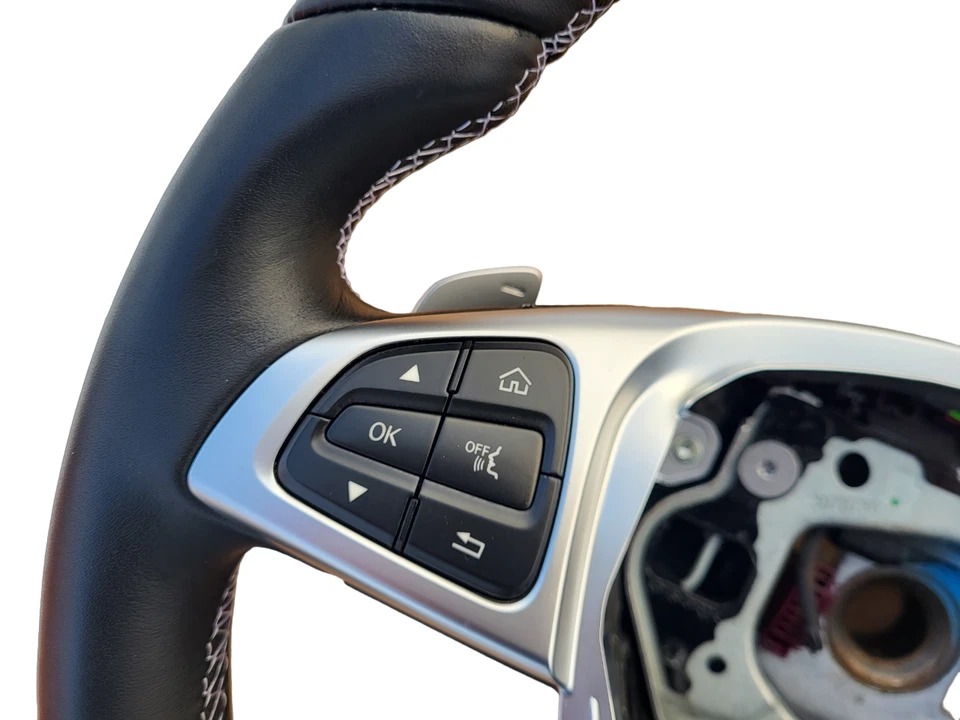 MERCEDES-BENZ AMG SPORT PACKAGE 2014+ WHITE STEERING WHEEL W205 W213 NAPPA NEW - Image 6